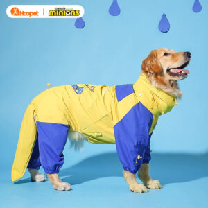 Minions Dog Raincoat Medium-Sized Dog Corgi and Shiba Inu Large Dog Golden Retriever Pet Dog Raincoat Four-Legged Waterproof All Inclusive